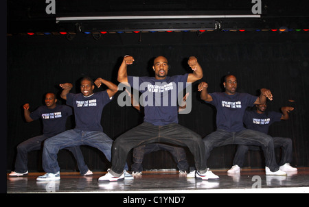 Strikers All Stars 'Spread the word to end the word' for the special Olympics held at Boys and Girls club teen center Malibu, Stock Photo