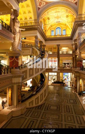 Las Vegas, Nevada, USA - Curved escalator inside the Caesars Palace ...