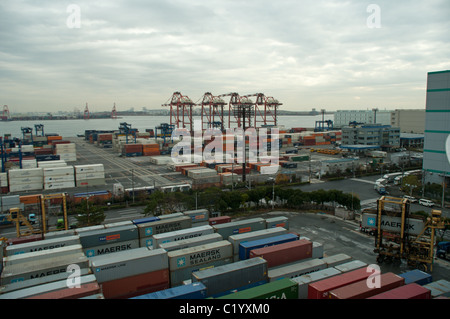 container terminal at Tokio Japan Stock Photo