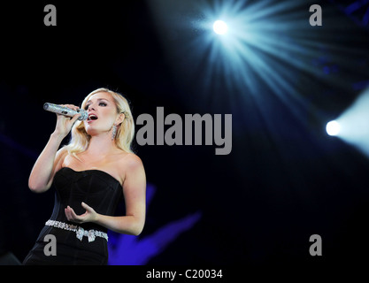 Katherine Jenkins performing on stage at the BBC Proms in the Park. London, England - 12.09.09 ( ): Stock Photo