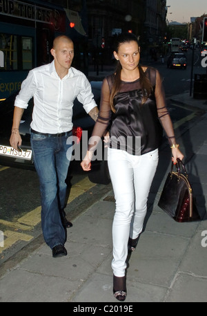 Martin Skrtel and his girlfriend at Piccolino restaurant Liverpool, England - 12.09.09 Stock Photo