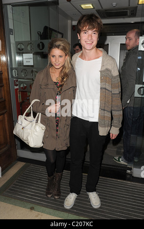 Lara Goodison and Matthew Kane leaving the Radio 1 studios, having ...