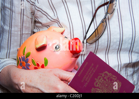 Financial concept, poor, holiday, empty piggy bank. Stock Photo