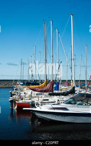 Sailboats moored in the Aylmer Marina, Gatineau Quebec. Stock Photo