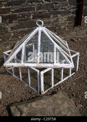 Small cold frame or cloche used to protect plants Lost Garden of Heligan  St Austell Cornwall UK Stock Photo