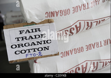 INDIA Tirupur , bale with fair trade and organic cotton at spinning unit Stock Photo