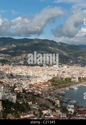 View of the city Alanya in Turkey against the backdrop of the mountains Stock Photo