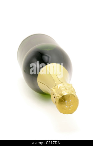 champagne bottle with white background close up shot Stock Photo