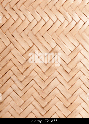 Detail of an Africal woven bag made to extract coconut juice. It is made from coconut palm leaves. Stock Photo