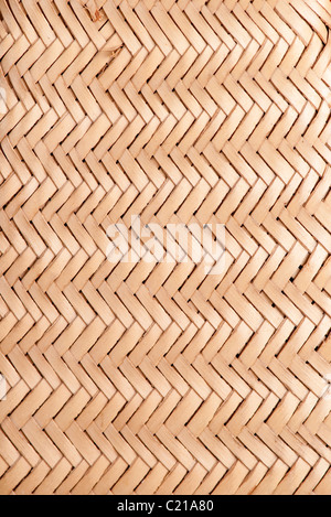 Detail of an African woven bag made to extract coconut juice. It is made from coconut palm leaves. Stock Photo