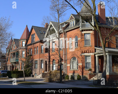Large Old Victorian Houses in Downtown Toronto Stock Photo