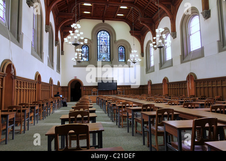 College lecture hall with oak hammerbeam ceiling Stock Photo