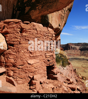 ancient Native American cliff dwelling in Indian Creek Utah Stock Photo