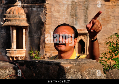 Pointing finger Stock Photo