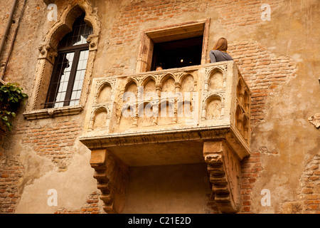 The balcony and house of Juliet (Casa di Giulietta) in Verona Italy. Stock Photo