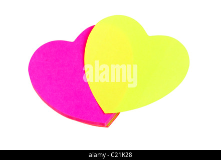 sticker in the shape of a heart isolated on white background Stock Photo