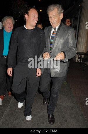 Antony Cotton and Sir Ian McKellen , Breakfast at Tiffany's press night held at The Theatre Royal Haymarket - Departures Stock Photo