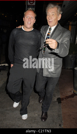 Antony Cotton and Sir Ian McKellen , Breakfast at Tiffany's press night held at The Theatre Royal Haymarket - Departures Stock Photo