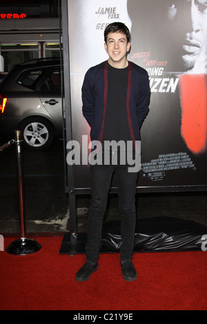 Christopher Mintz-Plasse Premiere screening of 'Law Abiding Citizen' held at The Grauman's Chinese theatre Los Angeles, Stock Photo