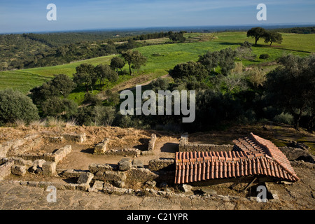 Roman ruins at Mirôbiga, Santiago do Cacem, in Alentejo Region of Portugal Stock Photo