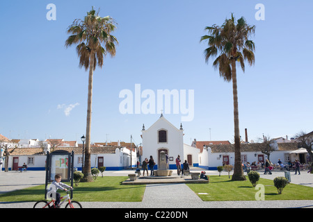 Main square of Porto Covo in Alentejo Region of Portugal Stock Photo