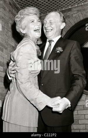Glenys Kinnock (died 3rd December 2023) is congratulated by husband Neil after being elected MEP for South Wales East, pictured at the count in Newport Stock Photo