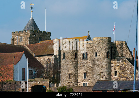 Rye Castle and St Marys Church Rye East Sussex England Stock Photo