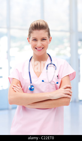 Portrait of a smiling female assistant Stock Photo
