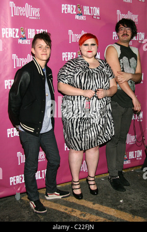 Hannah Blilie, Beth Ditto and Brace Paine of the band 'The Gossip' Perez Hilton Presents Tour Finale Sponsored by Three-O Stock Photo