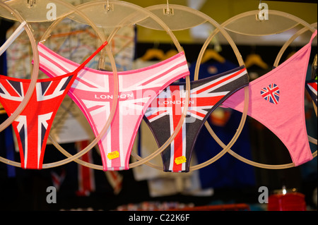 Union Jack bra and knickers on sale in souvenir shop in Oxford Street  LONDON England UK Stock Photo - Alamy