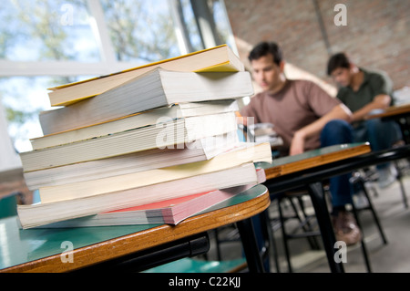 books, at, classroom, students. Stock Photo