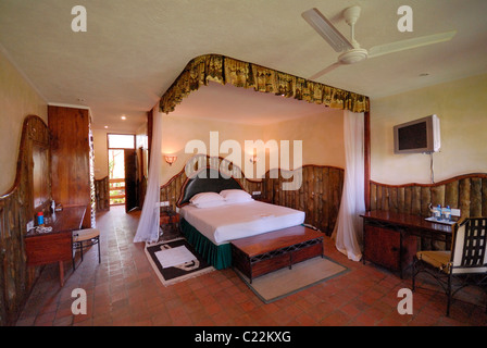 sleeping room in Samburu Serena Lodge, Samburu National Park, Kenya, Africa Stock Photo