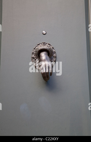 Door and doorknocker on West Village Brownstone, Greenwich street, Greenwich Village, New York, USA Stock Photo