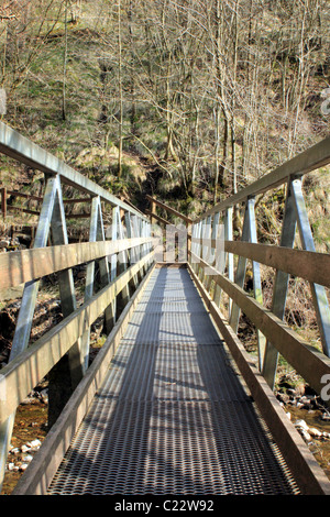 Manor Bridge over the River Twiss on the Ingleton waterfalls Trail Yorkshire Dales Stock Photo