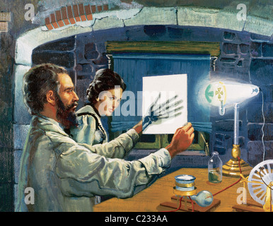 Rontgen, Wilhelm Conrad (1845-1923). German physicist. Discovered Roentgen rays or X-ray (1895). Stock Photo