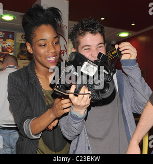 X Factor finalists Rachel Adedji and Jospeh McElderry out and about near The X Factor House. The pair enjoyed a visit to Stock Photo
