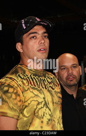 Lyoto Machida and Ed Soares The Ultimate Fighting Championship (UFC) held an open workout featuring UFC Light Heavyweight Stock Photo