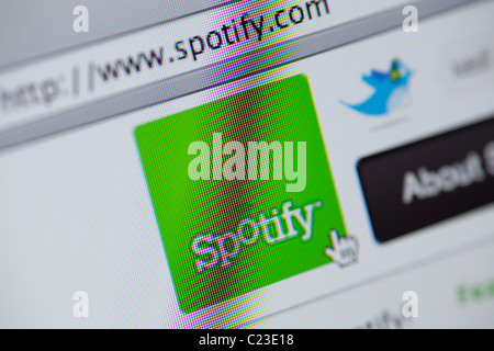 Spotify music download website Stock Photo