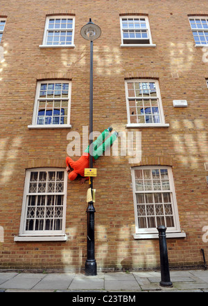 Cie. Willi Dorner's 'Bodies In Urban Spaces' installations at South Bank London, England - 16.10.09 Stock Photo