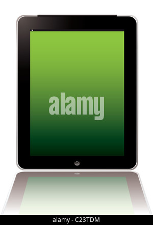 Illustrated computer hand held tablet with blank screen Stock Photo