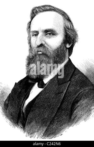 Rutherford Birchard Hayes, 1822 - 1893, 19th President of the United States of America from 1877 - 1881, historical illustration Stock Photo