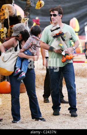 Chris Noth,Tara Wilson and their son Orion Christopher visit Mr. Bones