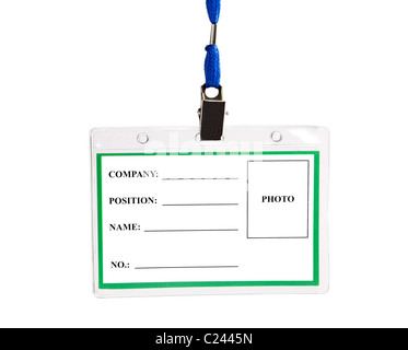 card empty ID badge isolated on white background Stock Photo - Alamy