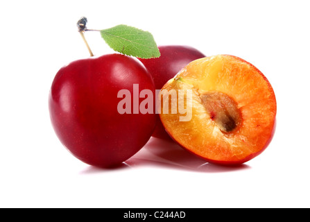 cherry-plum isolated on white background Stock Photo