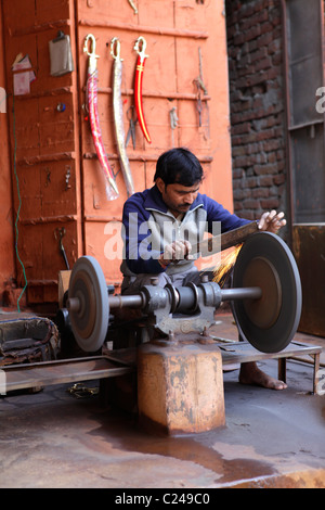 Metallurgy Worker in Jaipur, Rajasthan, India Stock Photo