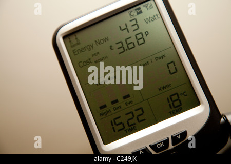 An EON electricity smart meter monitoring live consumption of electricity in a domestic property England UK Stock Photo