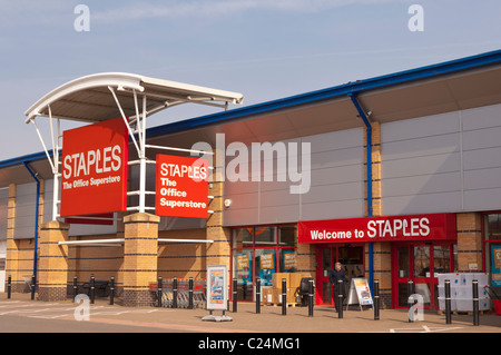 The Staples office superstore at Longwater Retail Park in Norwich , Norfolk , England , Britain , Uk Stock Photo