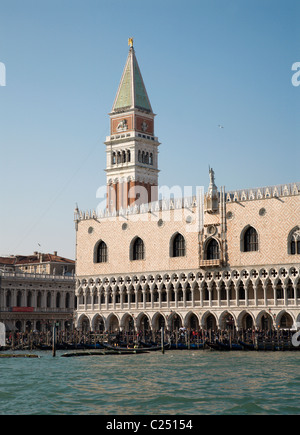 Venice - Doge palace and bell-tower from lagoon Stock Photo