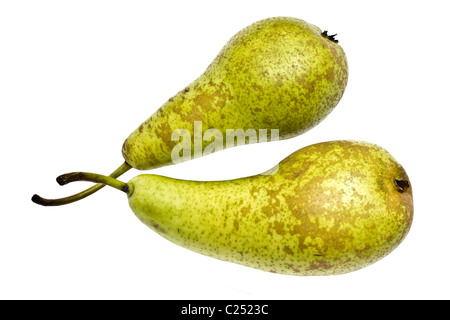 Green pears isolated on white background Stock Photo