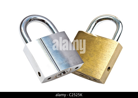 Padlocks isolated on white background Stock Photo